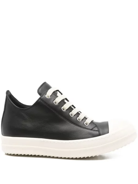 Sneakerși Rick Owens cu șireturi din piele negru