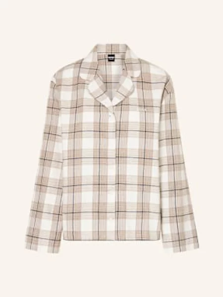 Boss Koszulka Od Piżamy Holiday Z Flaneli beige biała