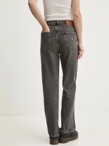 Džíny Tommy Jeans high waist šedé