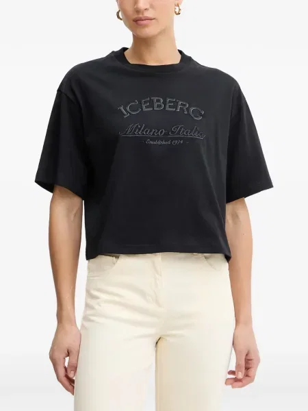 Tricou Iceberg cu broderie negru