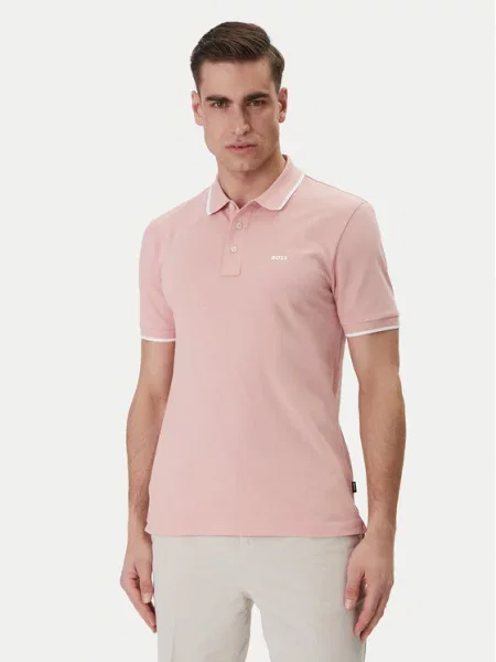 BOSS Tricou polo Parlay roz