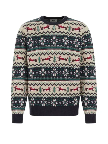 WE Fashion Pulover / mornarska / smaragd / rdeča bež