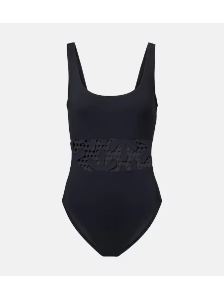 Strój kąpielowy Karla Colletto w kwiatki czarny