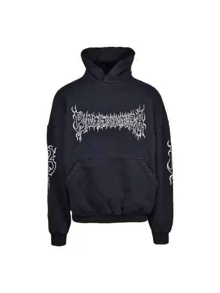 Bluza z kapturem Balenciaga z kapturem czarna