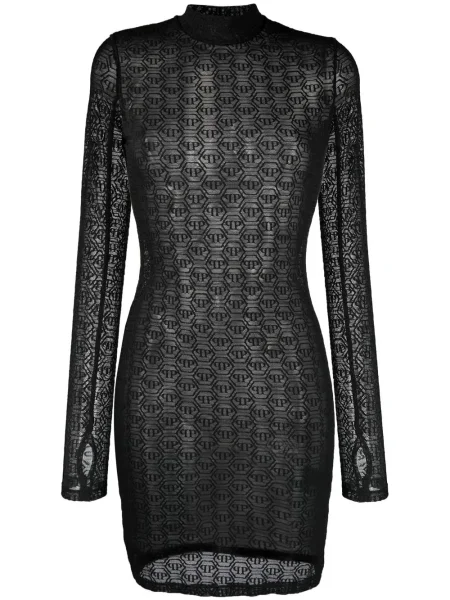 Rochie mini Philipp Plein din tul negru