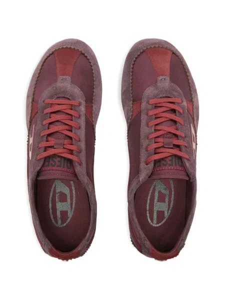 Sneakerși Diesel din piele de căprioară roșu