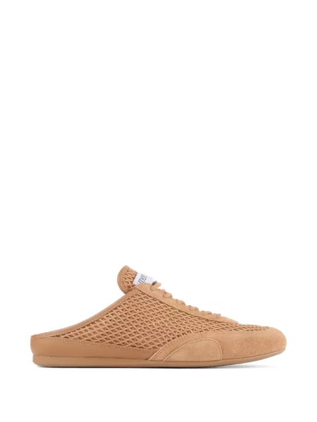 Sneakerși Jimmy Choo cu șireturi din dantelă maro