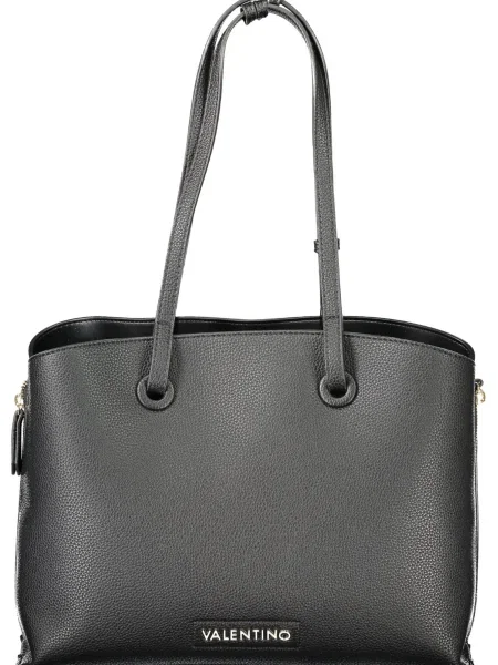 Lniana torebka Valentino Bags czarna