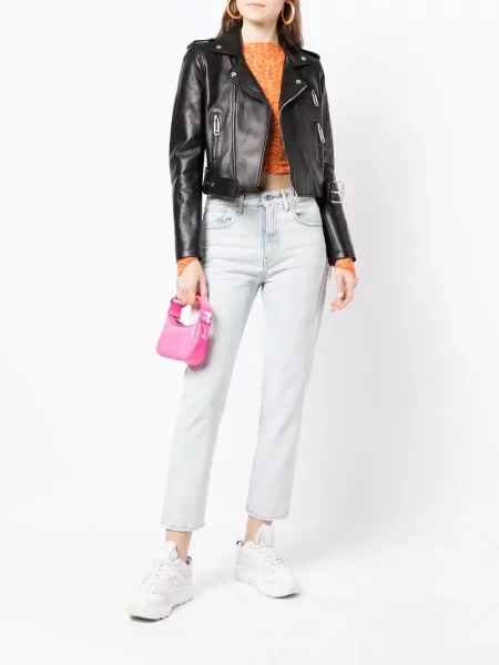 Jeansy straight leg Off-white o skróconej długości