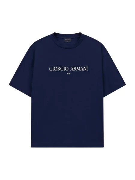 Koszulka Giorgio Armani z dżerseju niebieska