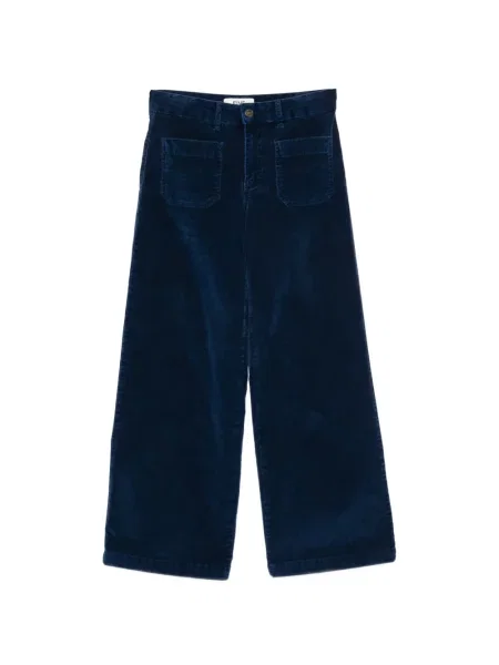 Decupat pantaloni palazzo Five Jeans de catifea cord albastru