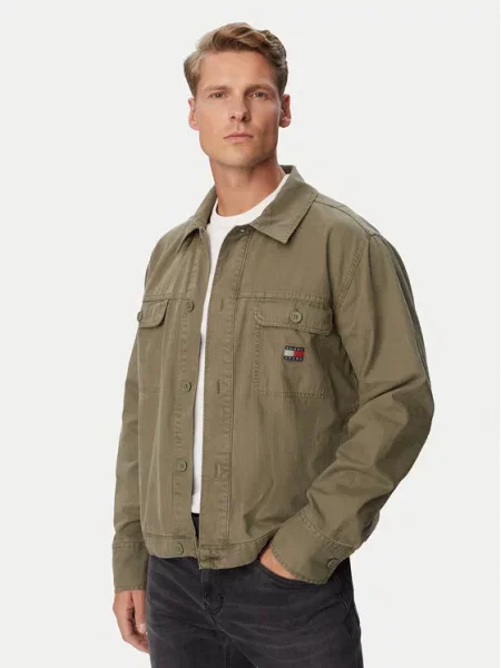 Τζιν μπουφάν Tommy Jeans πράσινο