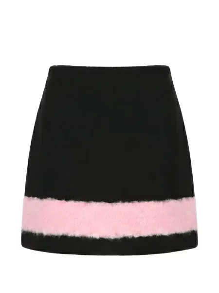 Garnitură de blană fusta mini Msgm cu blană negru