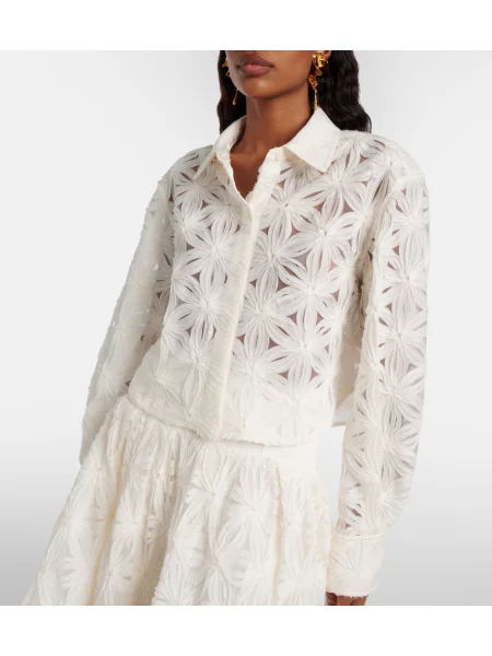 Cropp bluză Simkhai cu model floral alb