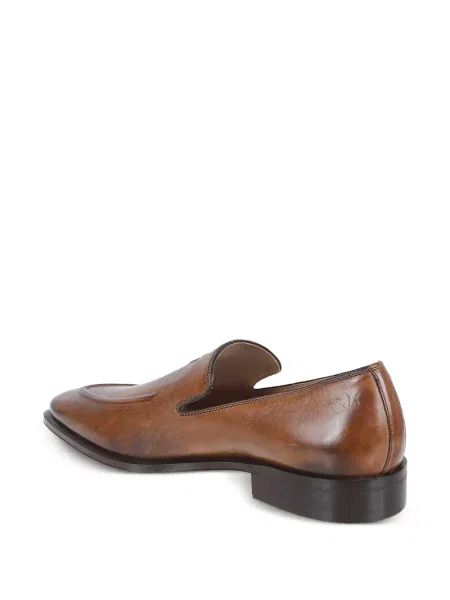 Kožne loaferice Miu Miu s autogramom smeđa