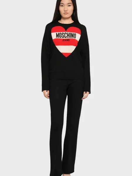 Шерстяной свитер Moschino черный