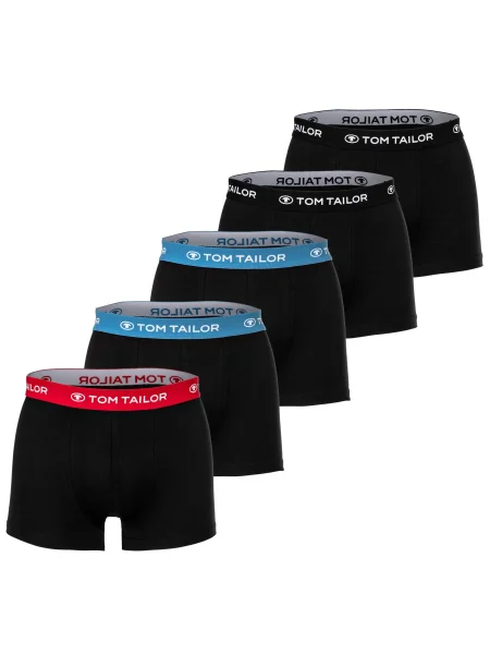 TOM TAILOR Boxeralsók kék / piros / fekete fehér