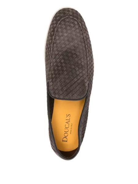 Pantofi loafer Doucal's din piele de căprioară maro