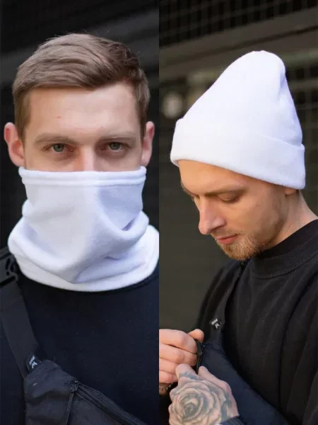 Without Шапка/шарф білий
