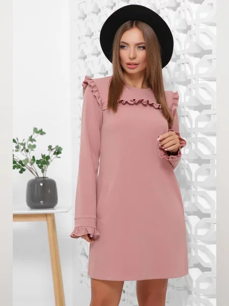 Сукня міні MarSe пудра віскоза/поліестер