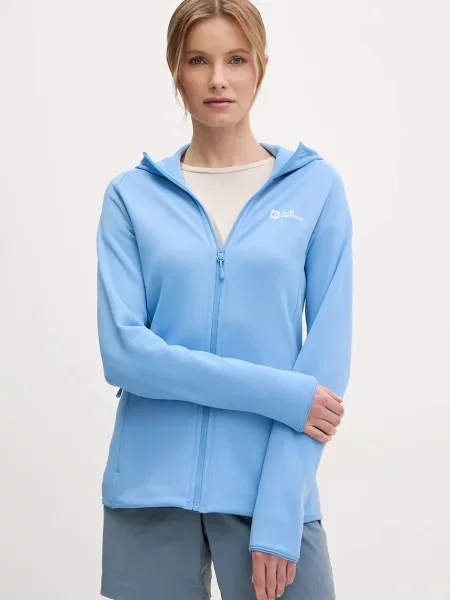 Jack Wolfskin hanorac Baiselberg roz cu glugă neted albastru