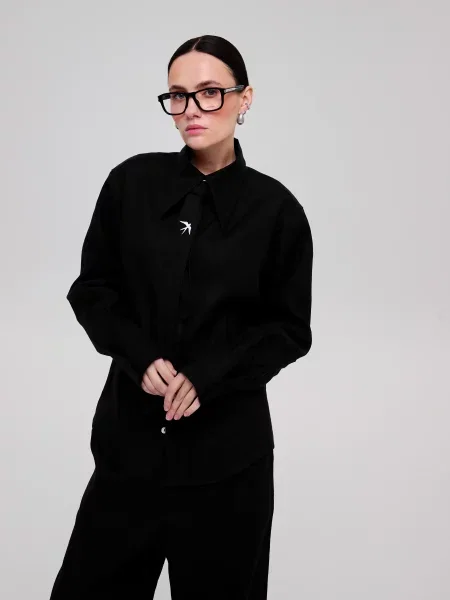 Лляні Сорочки GNIZDO чорний