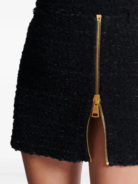 Fusta mini Balmain din tweed negru