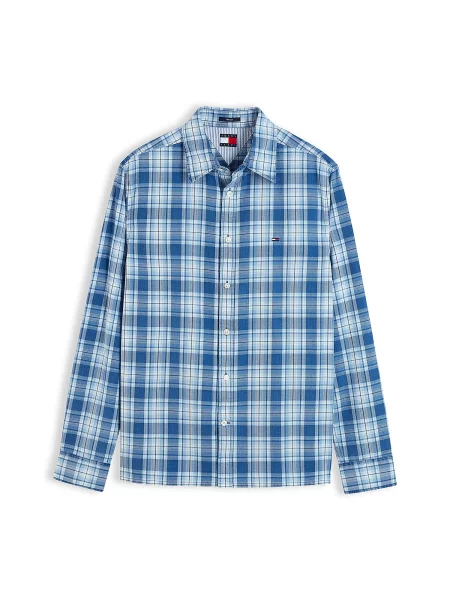 Tommy Jeans Cămașă azur / albastru pastel alb