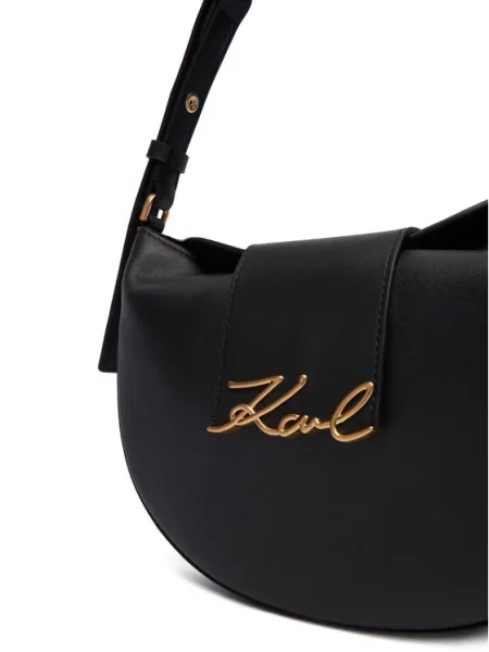 Kožna torba Karl Lagerfeld K/SIGNATURE crna