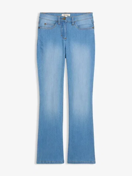 Jeansy ze stretchem o kroju bootcut mid waist niebieskie