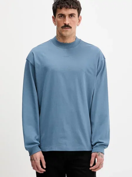 Majica z dolgimi rokavi HUGO Daposo modra