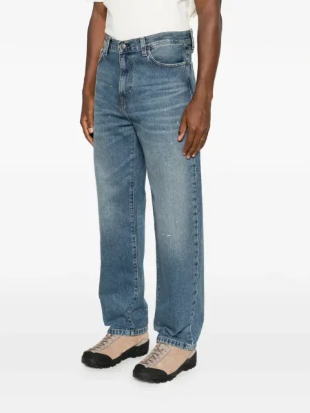 Traperice Carhartt Wip s izlizanim efektom plava