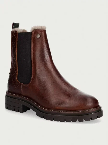 Barbour ghete scurte cu plat pentru femei din piele Evie maro