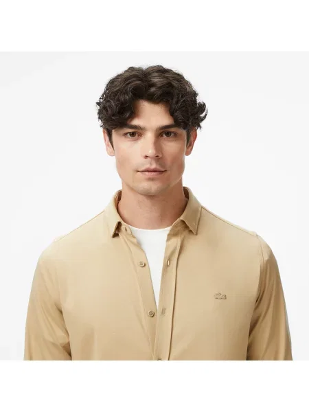 Lacoste Koszula Slim Fit beżowa