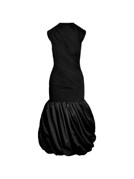 Rochie midi Ioana Ciolacu cu volane negru