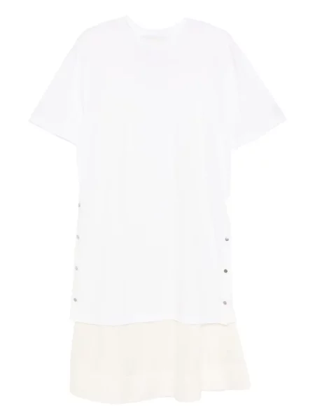 Krótka sukienka mini 3.1 Phillip Lim z okrągłym dekoltem garniturowa biała