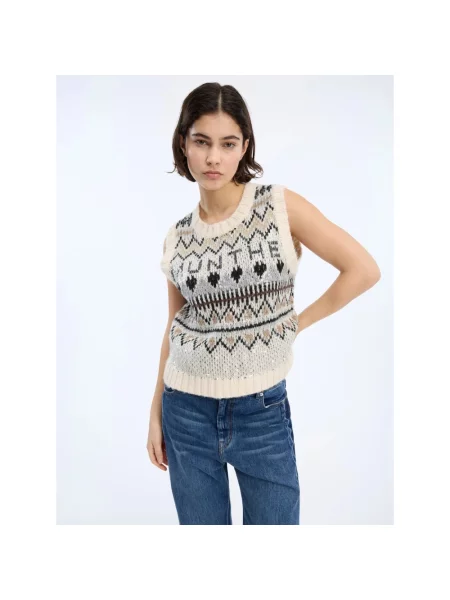 Sweter Munthe wełniany beżowy