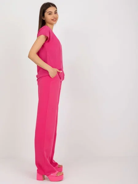 Bluză Fashionhunters cu mâneci scurte roz