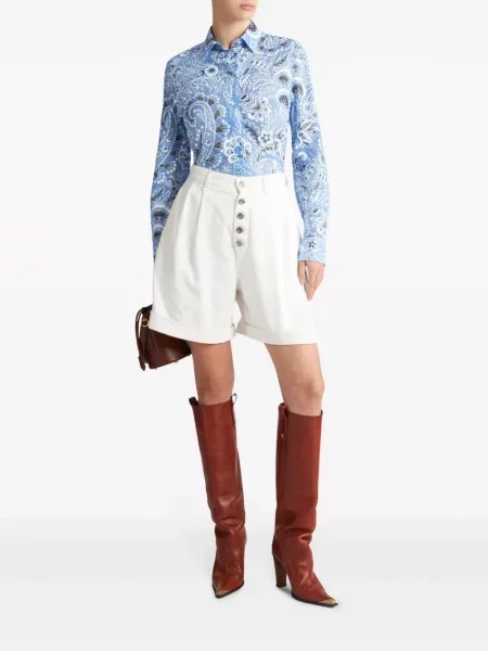 Cămașă Etro cu imagine cu model paisley albastru