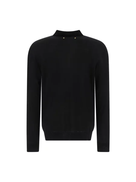 Sweter Golden Goose wełniany z długim rękawem czarny