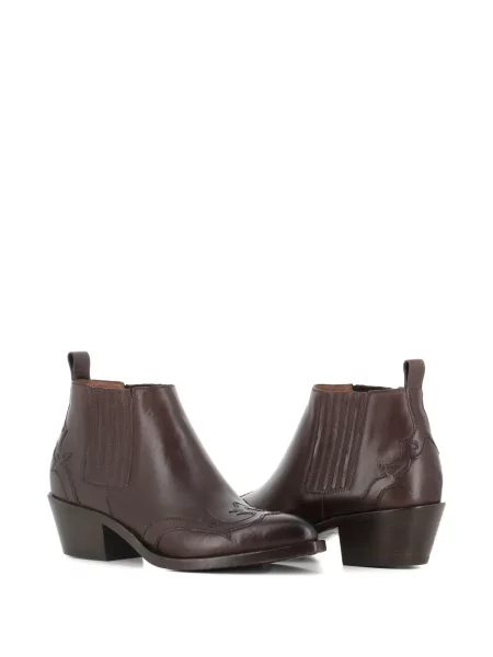 Botine Sartore cu broderie din piele maro