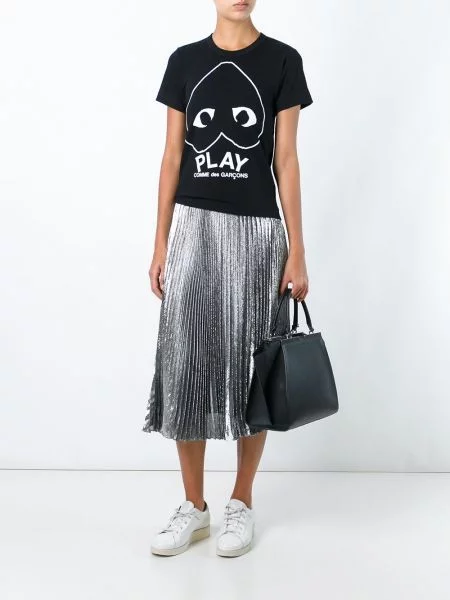 Raštuotas marškinėliai Comme Des Garçons Play juoda