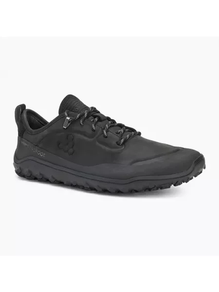Férfi barefoot cipő Vivobarefoot Tracker Leather Low obsidian fekete