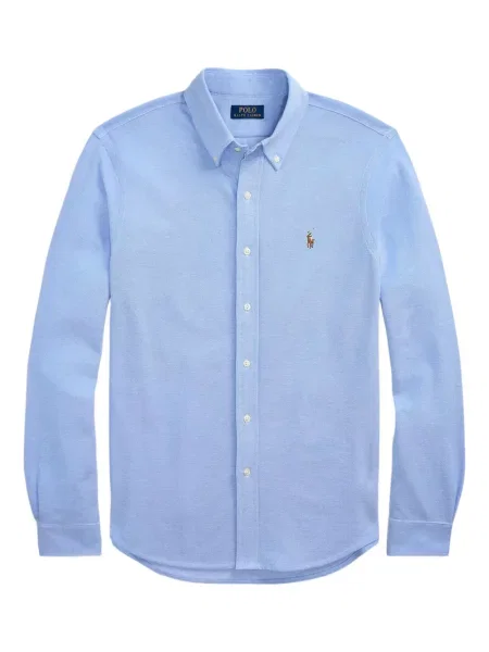Дълго мрежеста тениска Polo Ralph Lauren с кръгло деколте зелено