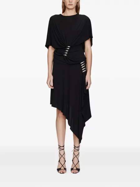 Fustă midi Christopher Esber până la genunchi negru