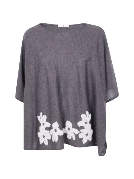 Geacă Why Ci de lână cu model floral gri