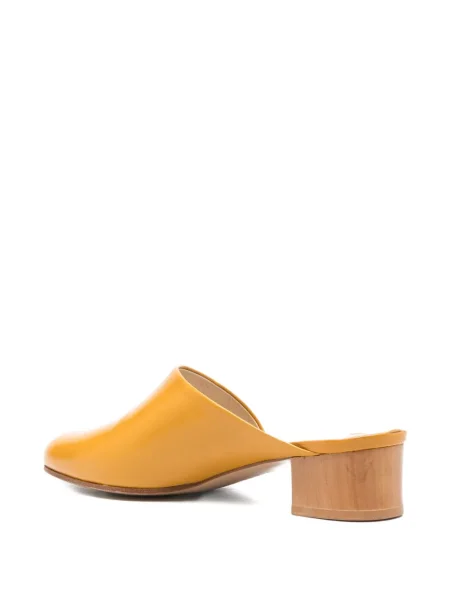 Papuci tip mules Anne Thomas din piele galben