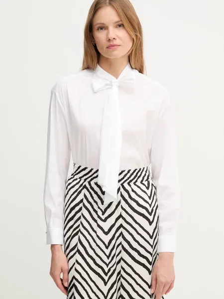 Joop! cămașă cu un decolteu legat relaxed alb