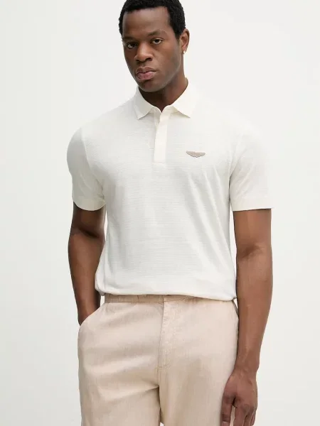 BOSS tricou polo cu in BOSS X ASTON MARTIN bej