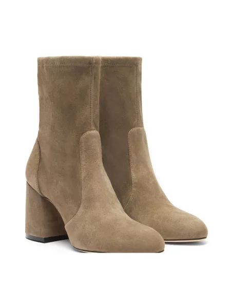 Botki Stuart Weitzman ze stretchu beżowe